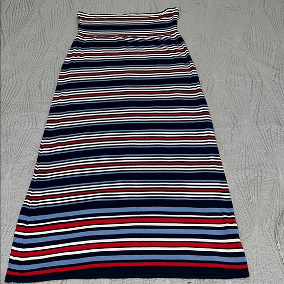 Dresses & Skirts - Maxi Skirt Women’s Multicolor Red, White & Blues striped.